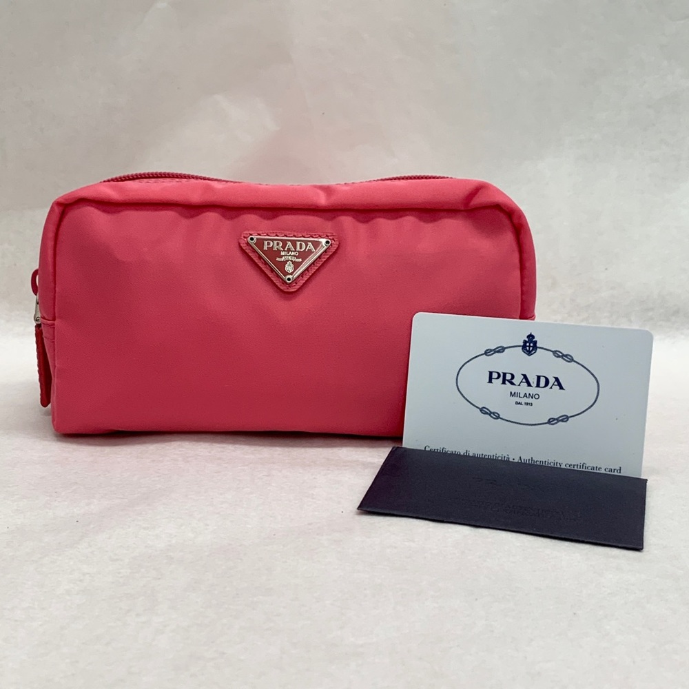 NWT Authentic Prada Vela Hot Pink Makeup Case Bag